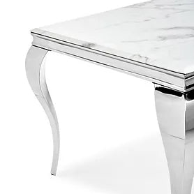 Kennedy Marble Small White Dining Table (63" x 35.5")