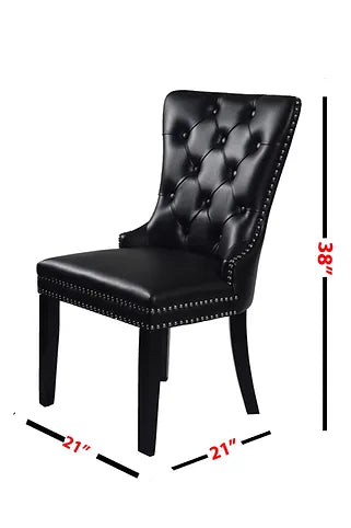 Madrid Black PU Leather Chairs (Set Of 2)