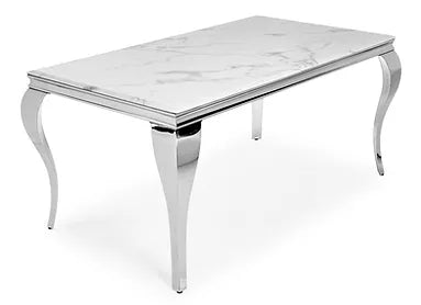 Kennedy Marble Small White Dining Table (63" x 35.5")