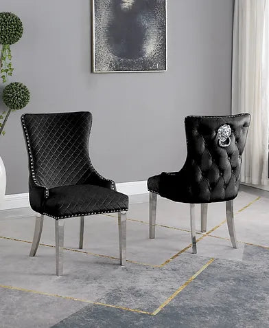 Royal Black Chair Set of 2