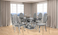 Gracie 71" Dining Table + 6 Grey Ice Chairs