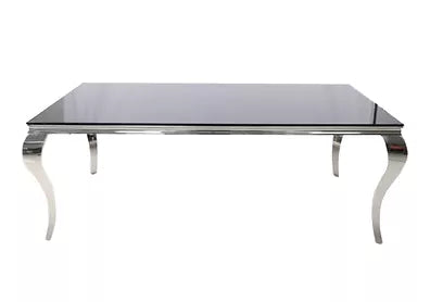 Kennedy Small Black Glass Top Dining Table (63" x 35.5")