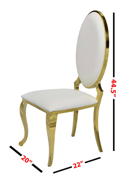 Ice Gold White PU Leather Dining Chair (Set of 2)