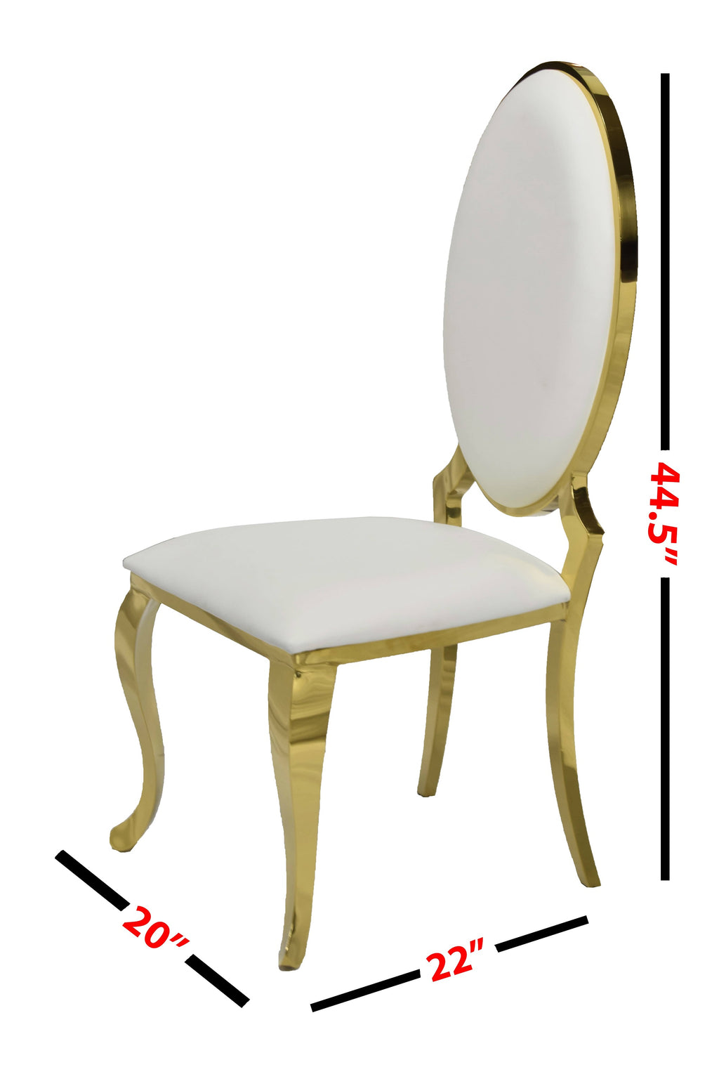 Ice Gold White PU Leather Dining Chair (Each)