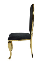 Gold Finish (ICE) Black Velvet Dining Chair (Each)