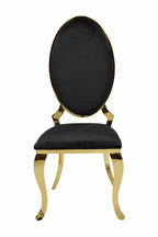 Gold Finish (ICE) Black Velvet Dining Chair (Each)