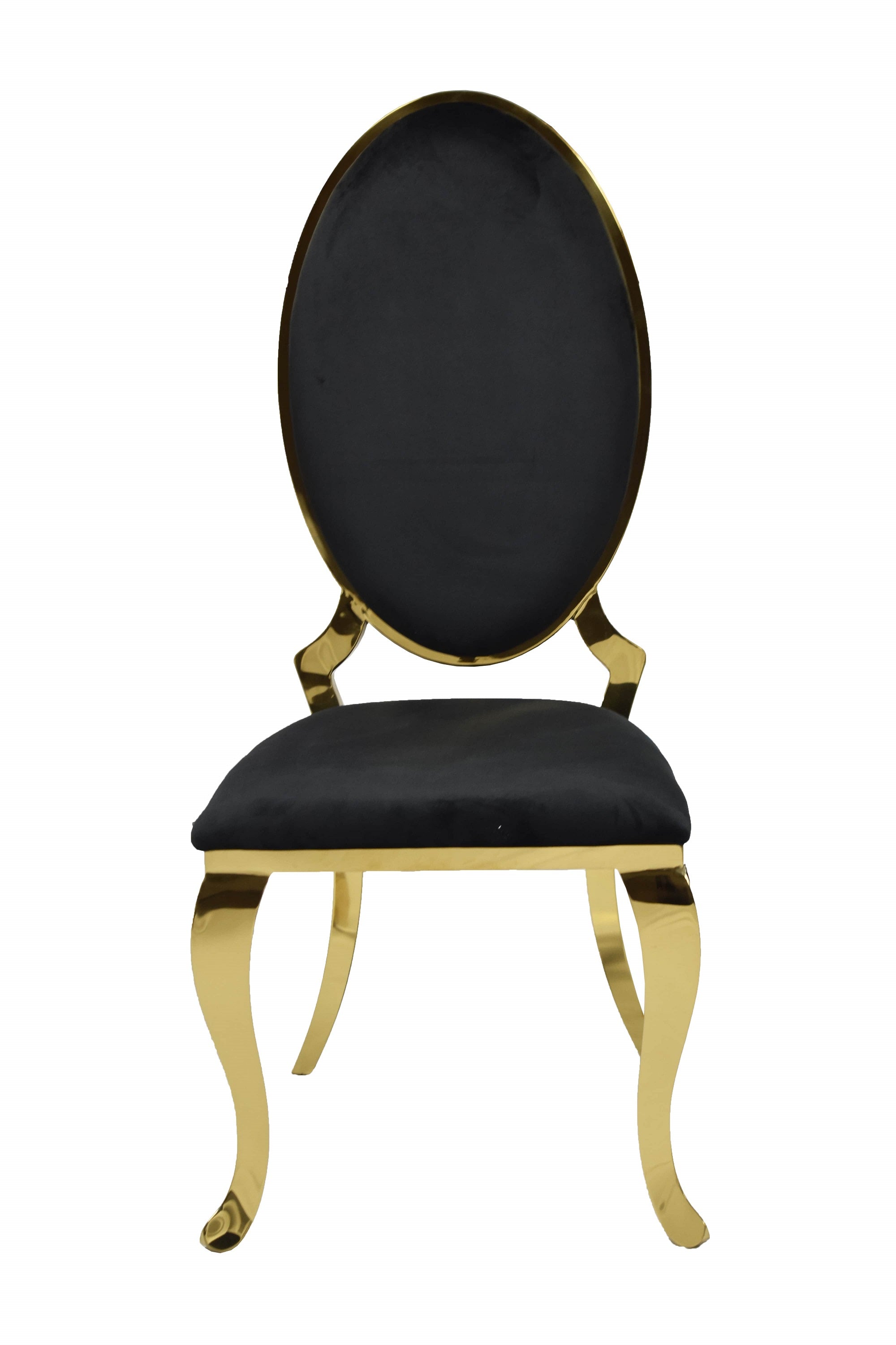Gold Finish (ICE) Black Velvet Dining Chair (Each)
