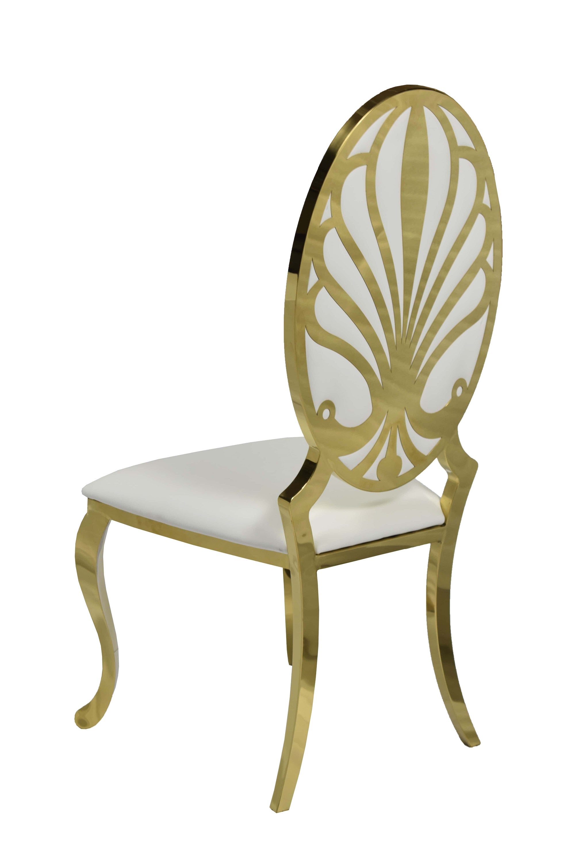 Ice Gold White PU Leather Dining Chair (Each)