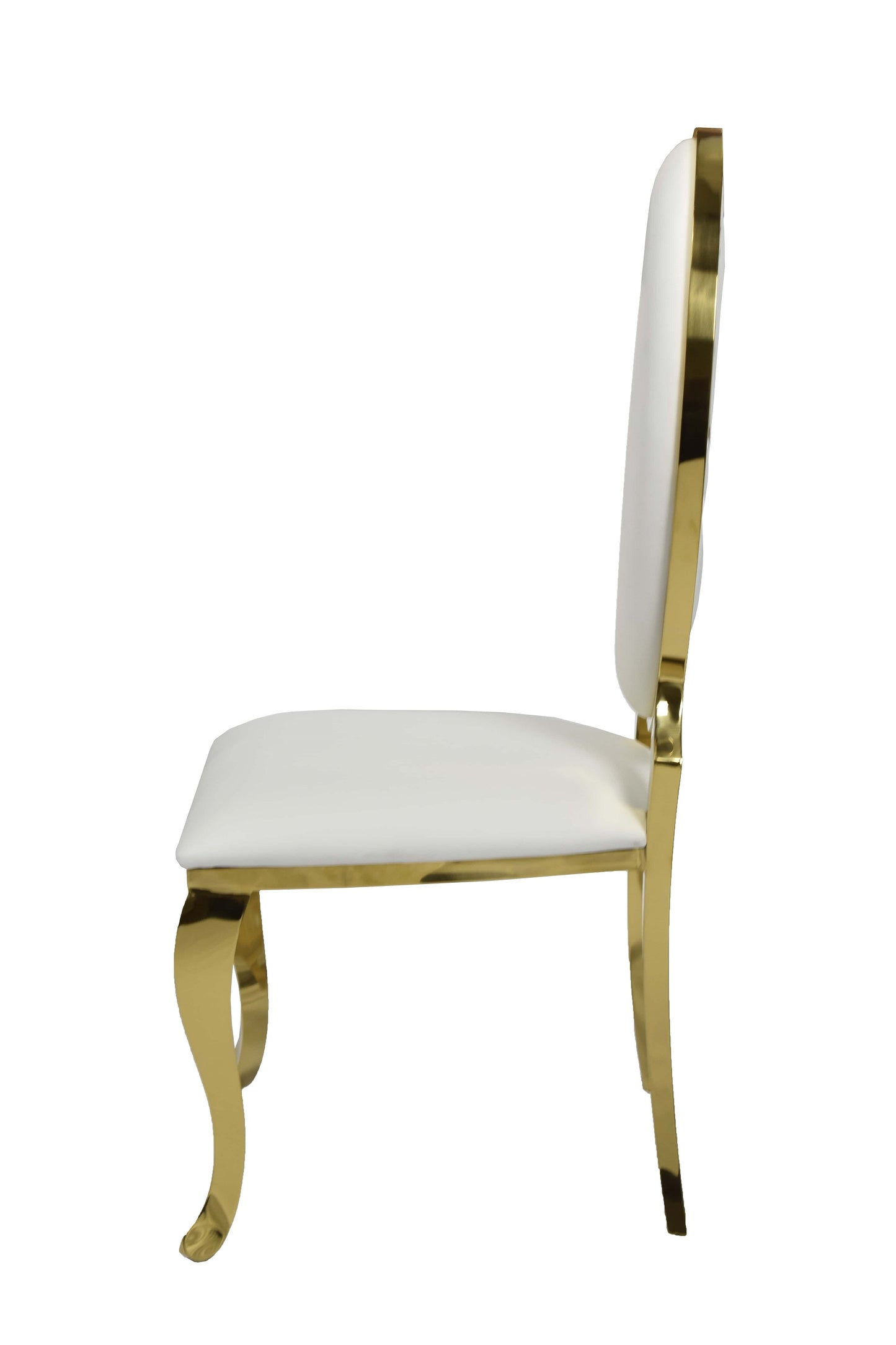 Ice Gold White PU Leather Dining Chair (Set of 2)