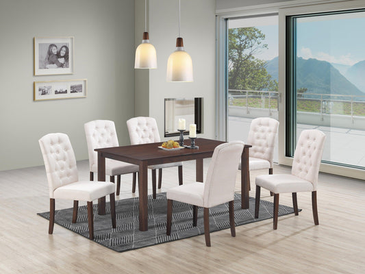 Ingrid Beige 7 Pc. Dining Set - Furnify.ca