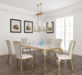 Gold Riley 7 Pc White PU Dining Set