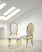 Ice Gold White PU Leather Dining Chair (Each)