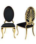 Gold Finish (ICE) Black Velvet Dining Chair (Each)